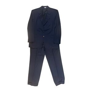 Brioni Navy Blue Striped 46R Suit Jacket Sport Coat Blazer Vintage 38x30 Pants